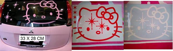 jual stiker mobil hello kitty murah Aksesoris Mobil Hello Kitty